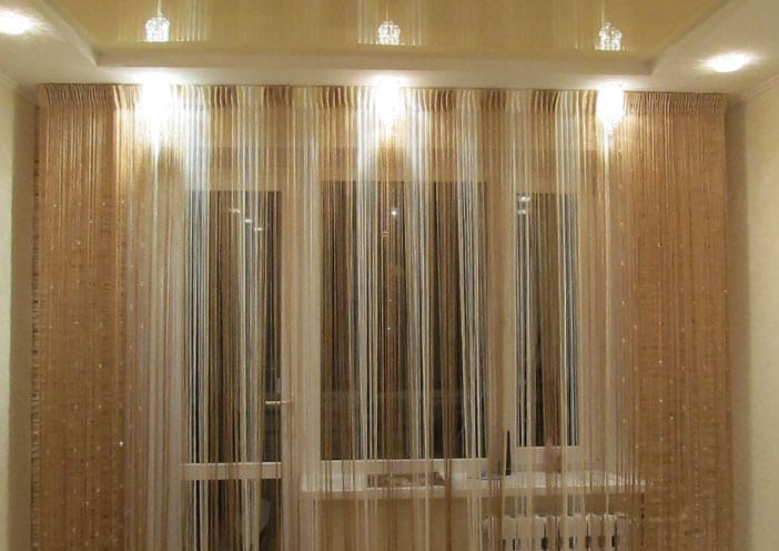веревочные шторы в гостиной