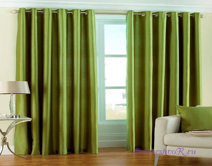 Зеленые оттенки штор