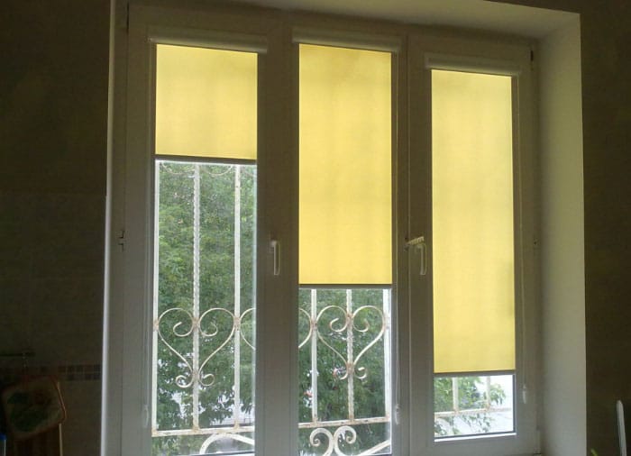 желтые рулонные шторы Uni