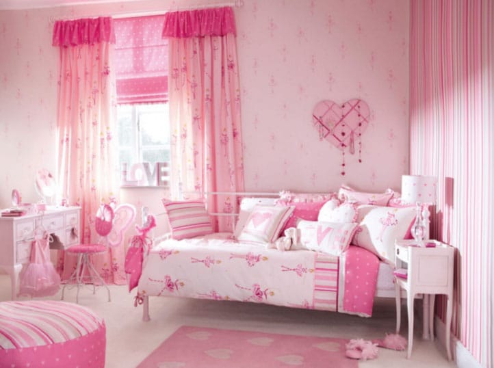 розовый интерьер комнаты
