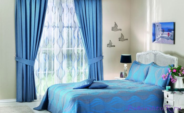 Спальня в голубых тонах