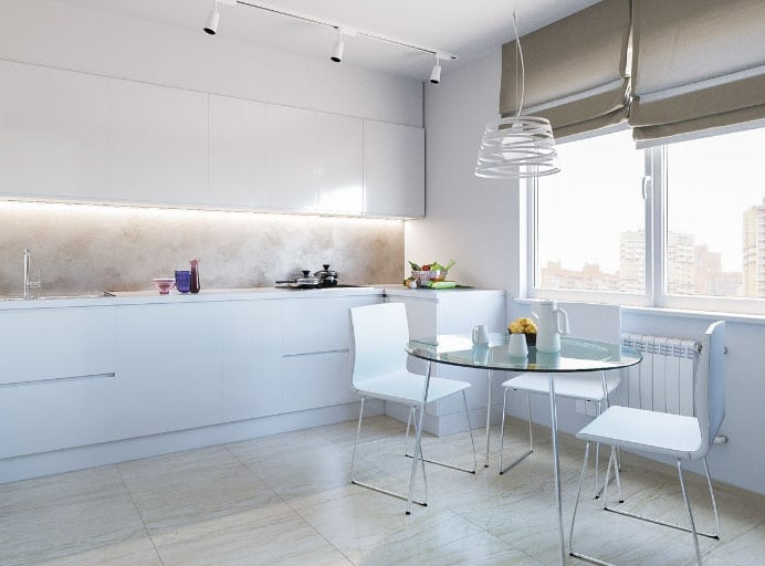 шторы в стиле минимализм на кухню