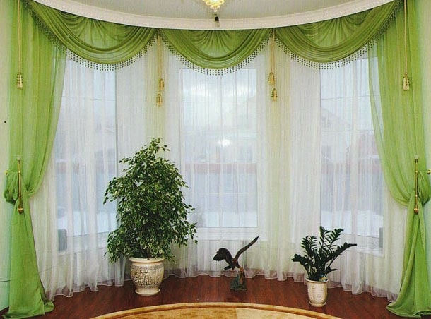 шторы для зала из вуали